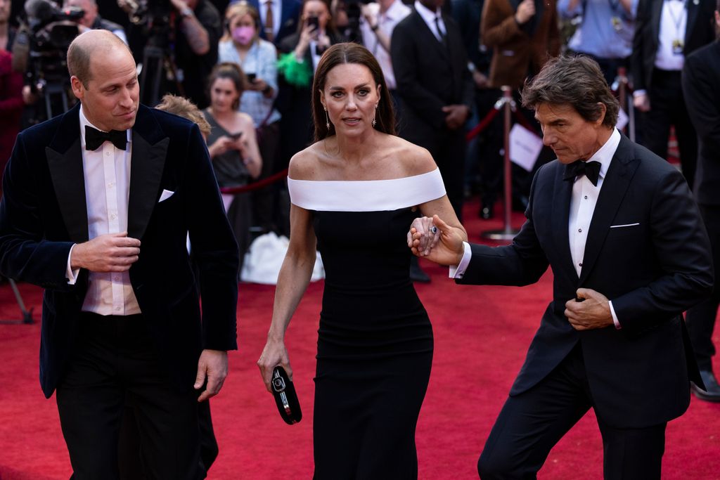 Prince William, Duke of Cambridge and Catherine, Duchess of Cambridge are accompanied by star actor Tom Cruise