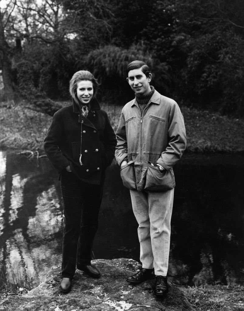 King Charles and Princess Anne in the grounds of Sandringham in 1970