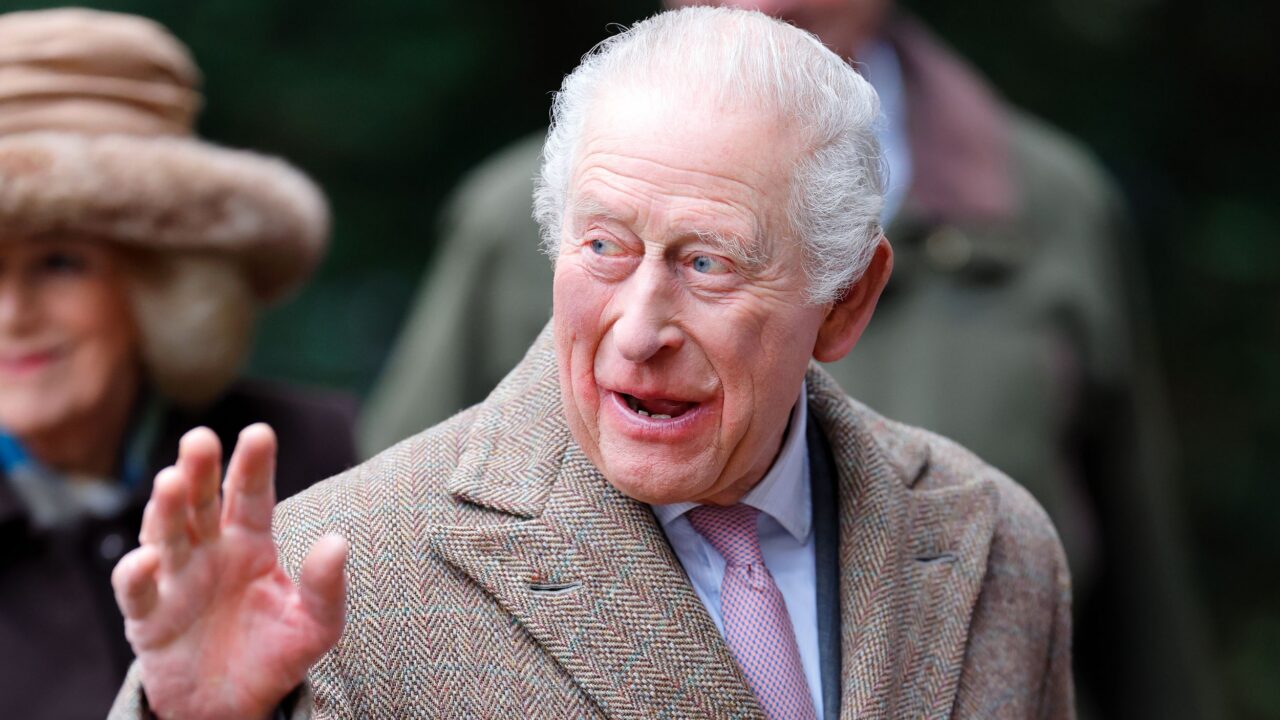 King Charles III waving on Sandringham Estate