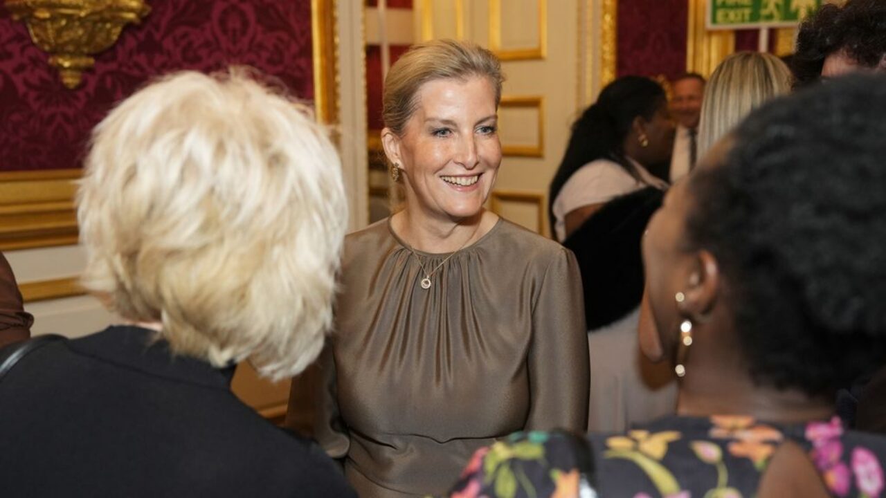 The Duchess of Edinburgh speaks to guests during a reception at St James's Palace on February 3, 2026